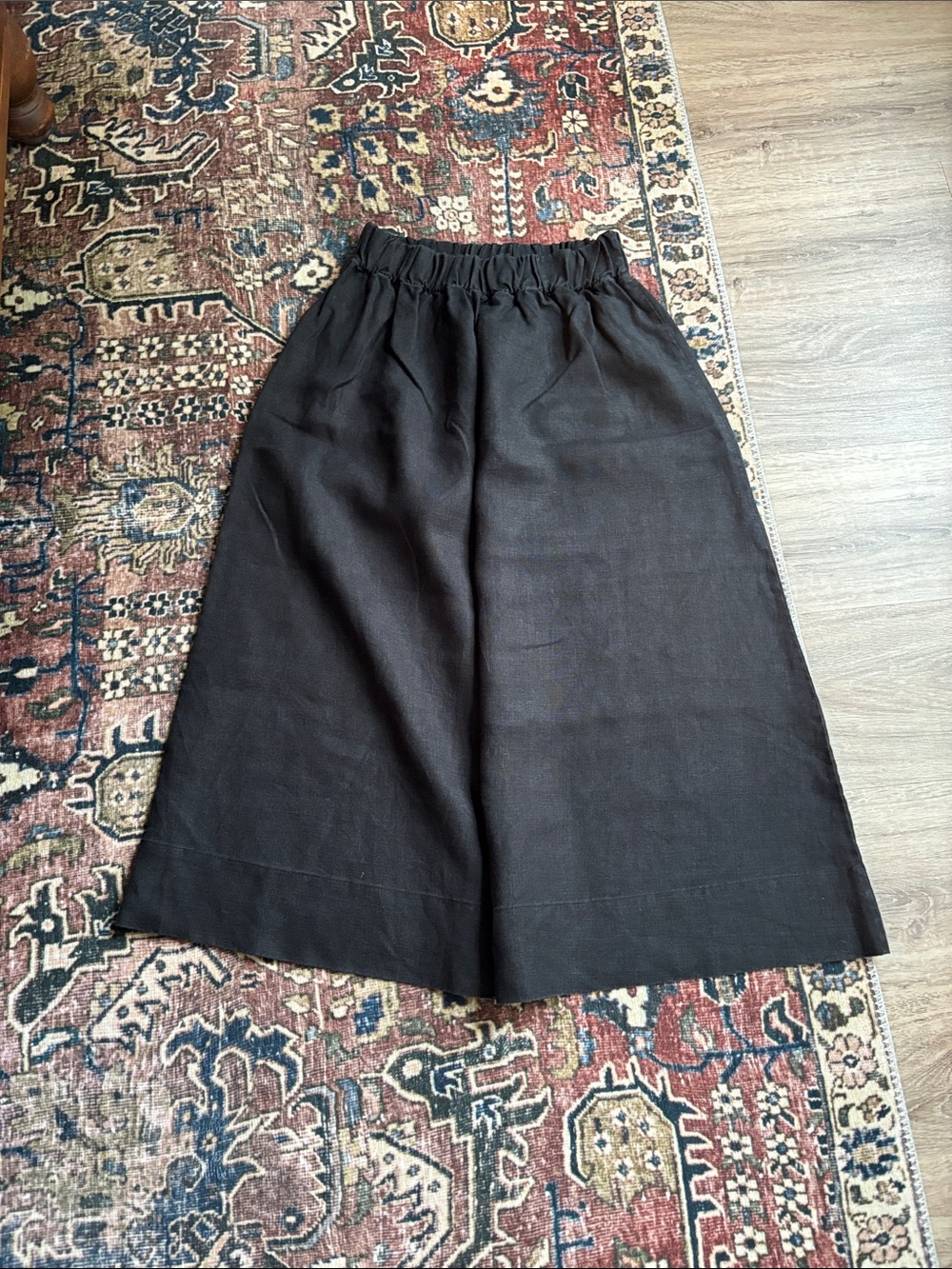 Elizabeth Suzann Black Linen Bel Skirt